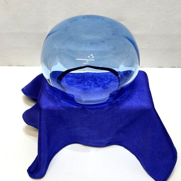 Tiffin Optic Copen Blue Art Glass Bowl Handcrafted Elegant Collectible Vintage - Picture 5 of 10